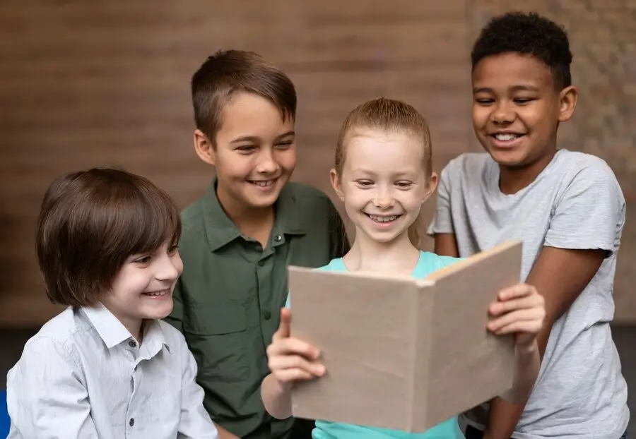 kids happily reading the bible at kincardine baptist church in kincardine, on